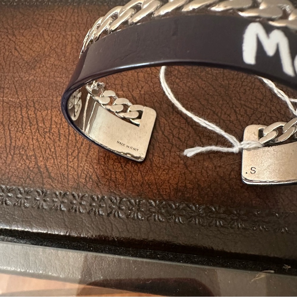 NWT Alexander McQueen | Graffiti Open Cuff Double Band Bracelet $650 - Picture 6 of 7